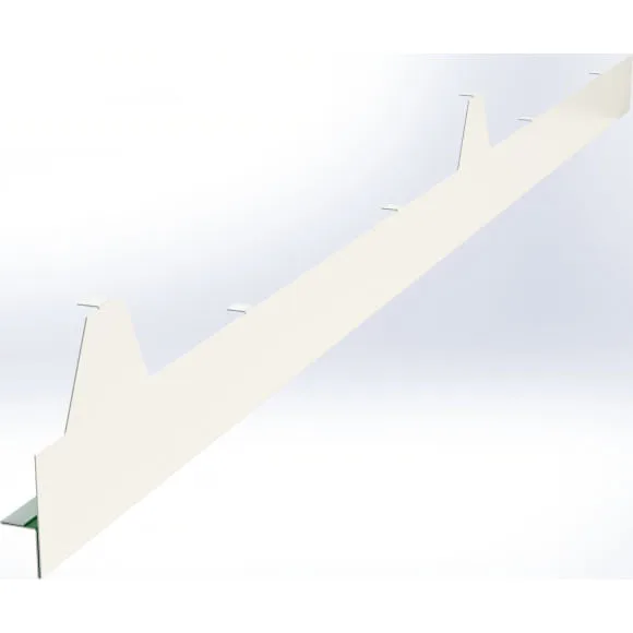 Acabamento Frontal para Isotelha Trapezoidal 30 mm — Branco Neve, Peça de 1 m — foto 3