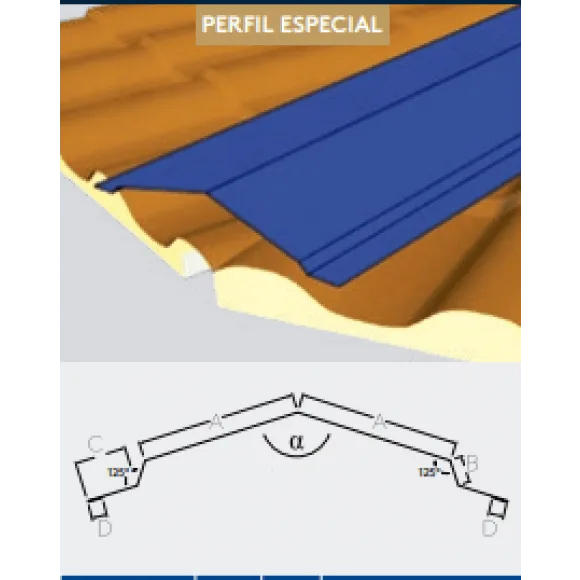 Cumeeira do Espigão para Isotelha Colonial Terracota — Peça de 3 m — foto 2