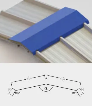 Cumeeira Lisa Dentada para Isotelha Trapezoidal — Branco Neve, 1 m