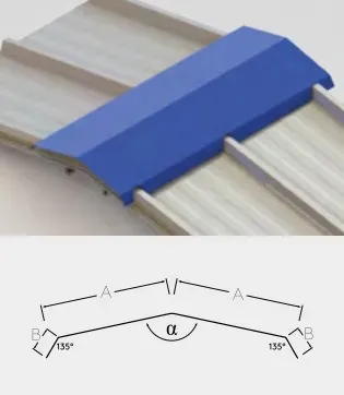 Cumeeira Lisa Dentada para Isotelha Trapezoidal — Galvalume, 1 m