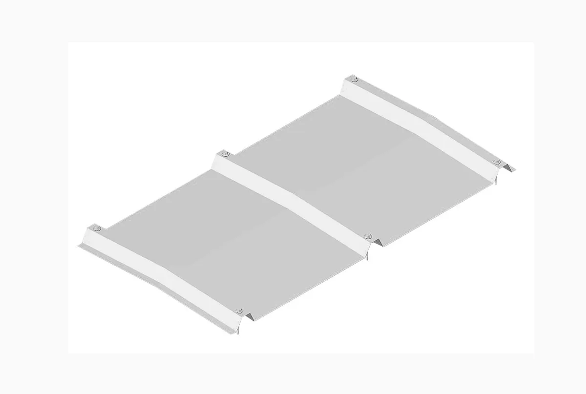Cumeeira Trapezoidal 3 Trapézios para Isotelha — Branco Neve, Peça de 1 m
