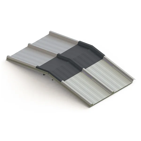 Cumeeira Trapezoidal 3 Trapézios para Isotelha — Cinza Carvão Mineral, Peça de 1 m