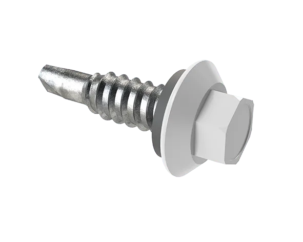Parafuso de Costura Autobrocante 1/4"-14 × 7/8" — Branco Neve
