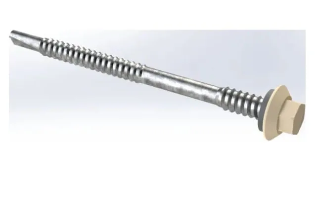 Parafuso Autobrocante para Fixação em Aço 12 × 1/4"-14 × 4" Ponta P4 — Marfim