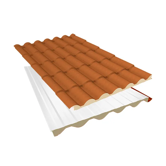 Isotelha Colonial Térmica Sanduíche Terracota com Forro Branco - Núcleo em PIR 40 mm