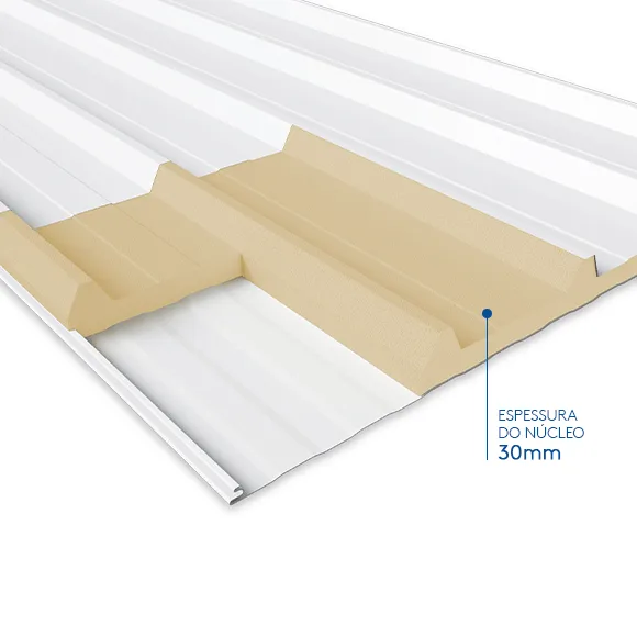 Isotelha Trapezoidal Térmica Sanduíche Branca com Forro Branco – PIR 30 mm, aço 0,38 mm — Oferta de Outubro — foto 3