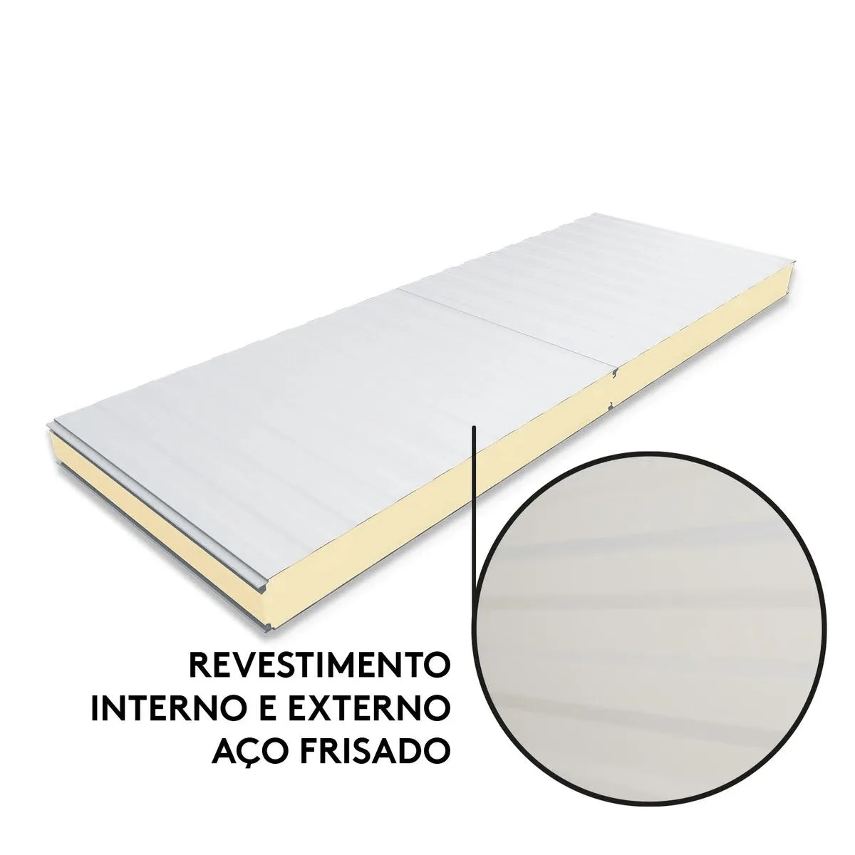 Painel Frigo Branco - núcleo em PIR 50MM - Largura 1,13 Metros — foto 2