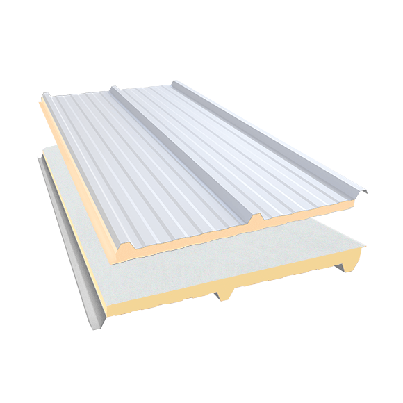 Telha Térmica Sanduíche Trapezoidal – Aço Branco Neve SEM FORRO – núcleo em PIR 30 mm