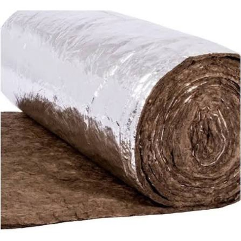 Feltro Lã de Rocha Aluminizado 4000×1200×50mm 48kg/m³