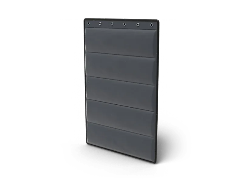 Cortina Acústica IsolaMax — Nylon 600 e lã de rocha, sob medida — render 3d