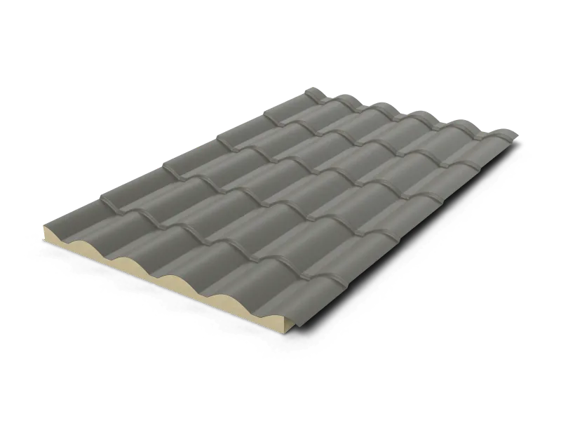 Isotelha Colonial Térmica Sanduíche Cinza Ardósia com Forro Branco - núcleo em PIR 40mm