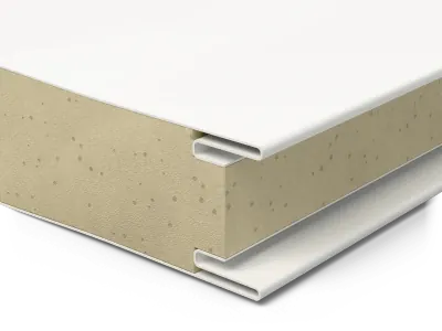 Painel Sala Limpa Branco - núcleo em PIR 32MM - Largura 1,13 Metros — detalhe